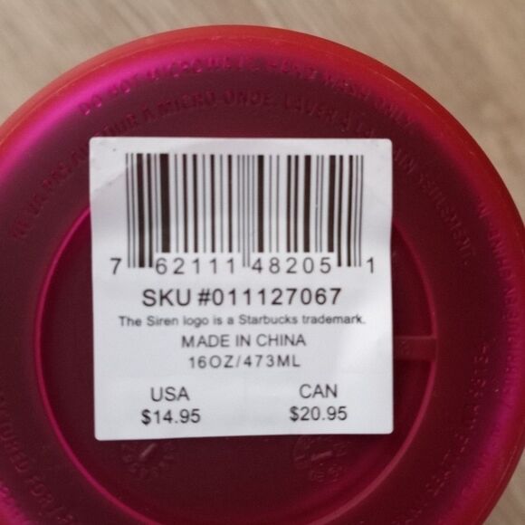 Starbucks Tumbler Cup Cold Soft Touch Sip Lid Pink - Picture 10 of 15